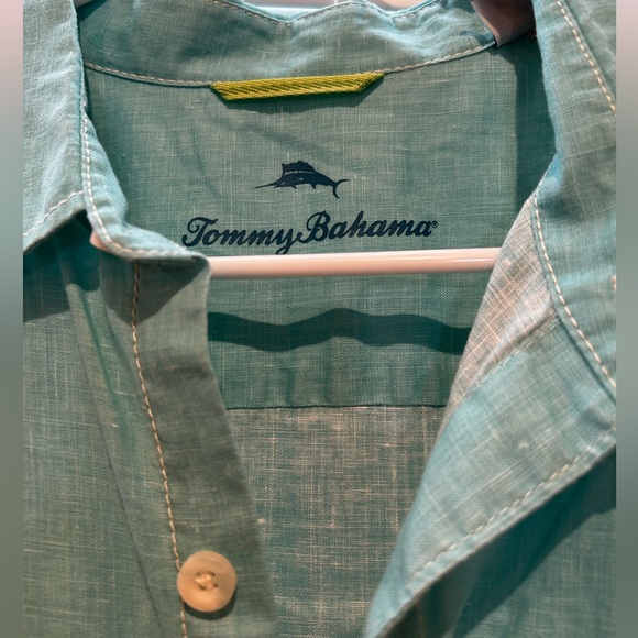 NWT Tommy Bahama Linen Button Up Dress Shirt Seaglass Breezer Long Sleeve Medium - Picture 2 of 8